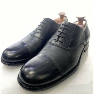 Jil Sander Cap Toe 8.5 Leather Oxfords Solid Black